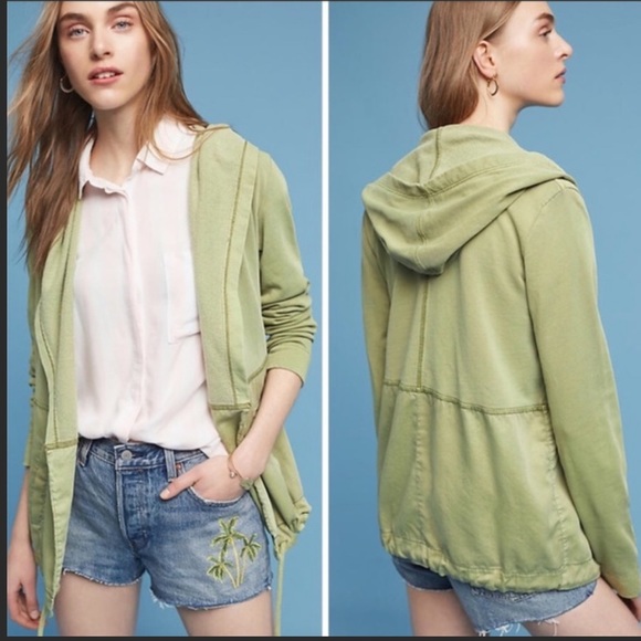 Anthro Postmark Army Green Anorak Hoodie - Picture 1 of 6